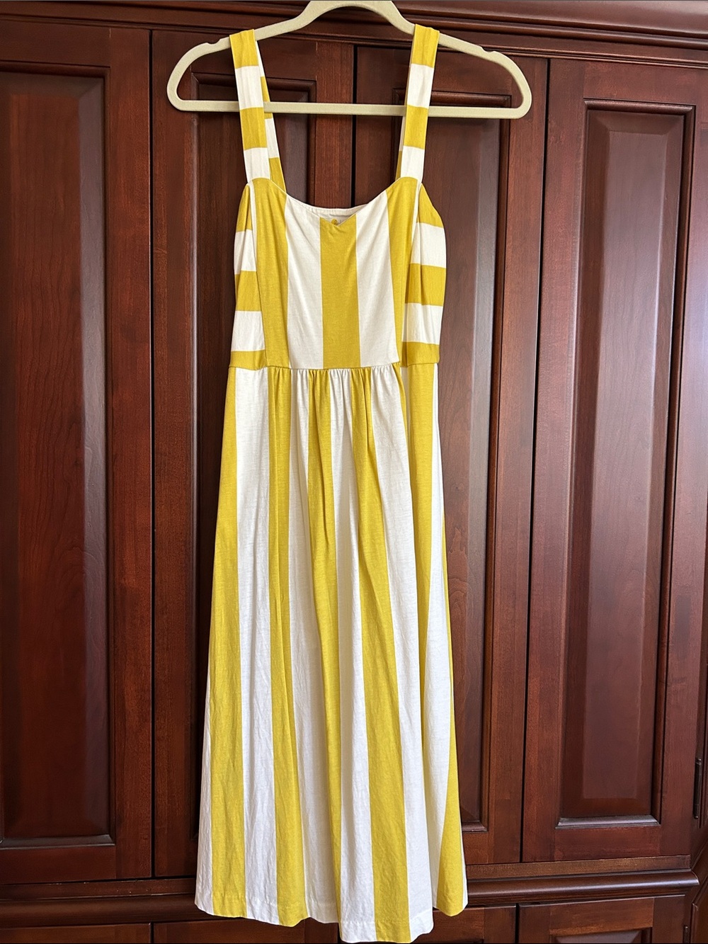Yellow & White Striped ladies Boden cotton Sundress - Picture 2 of 6